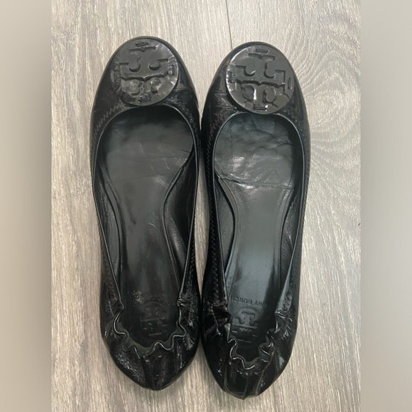 Tory Burch Minnie Travel Ballet Flats Black Patent Leather Women’s Size 11 - Picture 4 of 12